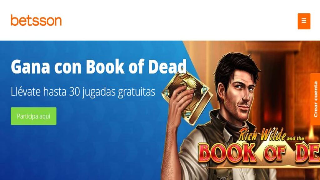 Promoción 30 jugadas gratis de Book of Dead de Betsson Perú