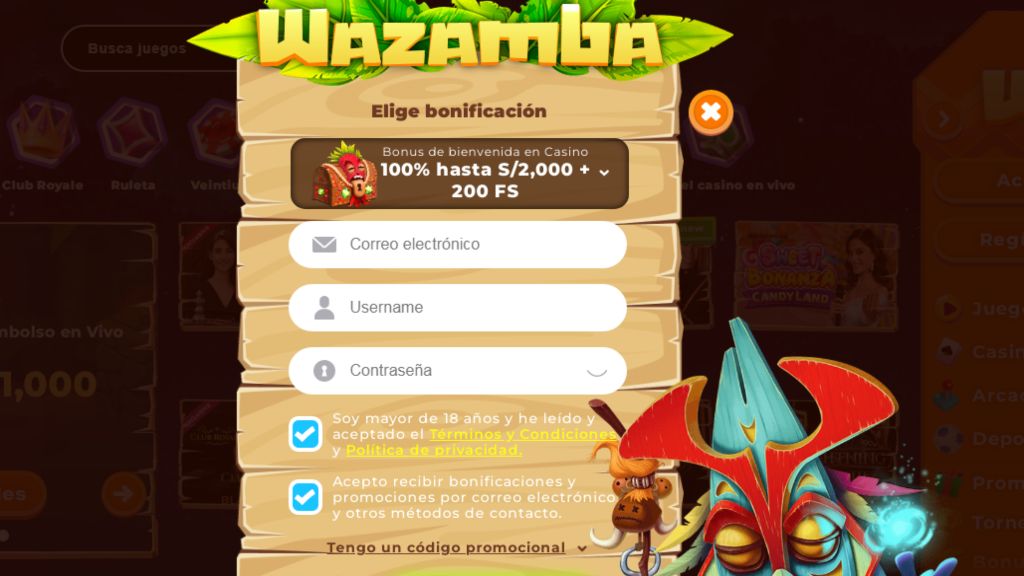 ¿Cómo registrarse en Wazamba Perú?