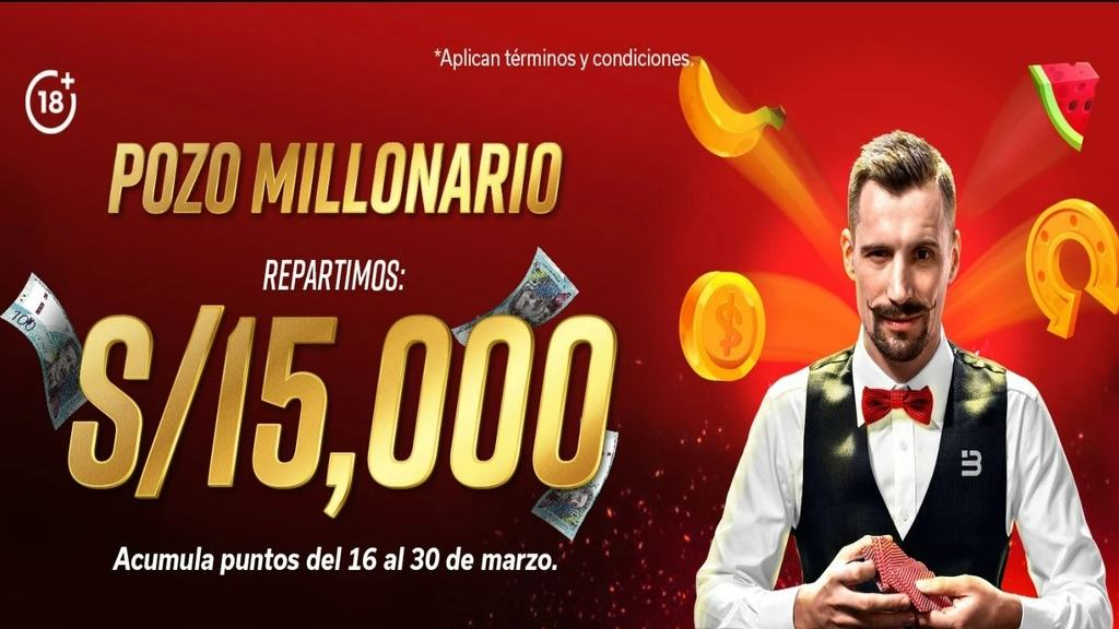 Bono de casino pozo millonario de marzo de Solbet Perú