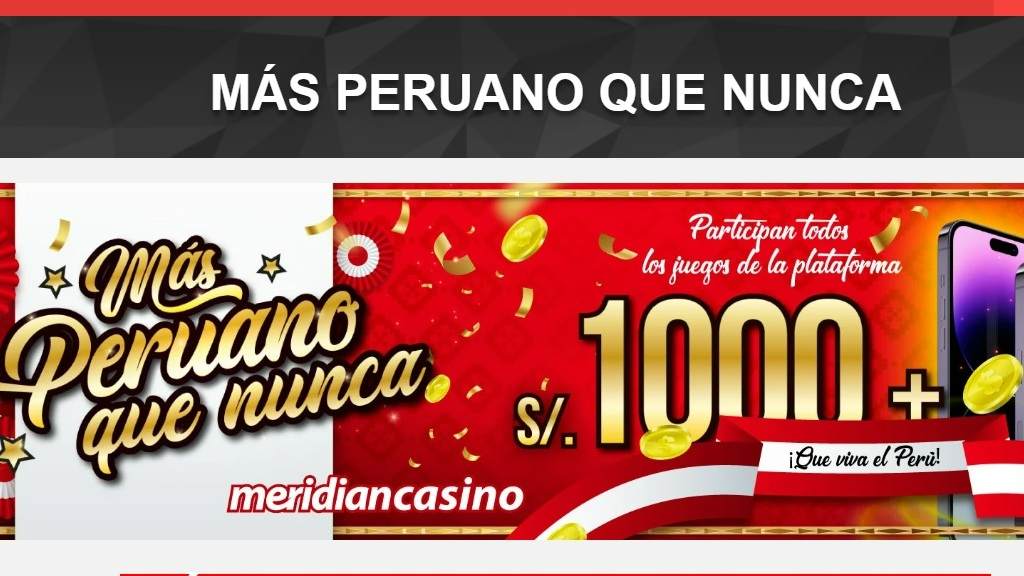 Bono de deposito mas peruano que nunca Meridianbet Casino