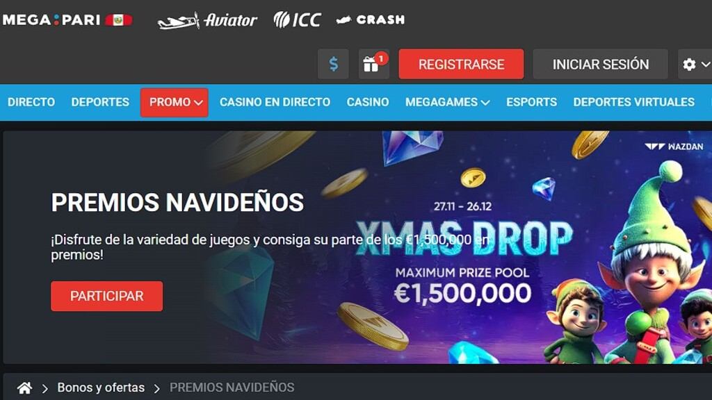 Jugar y ganar en las slots Xmas Drop de Megapari Perú